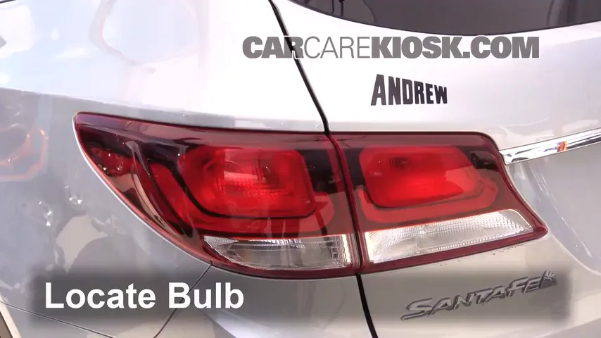 2017 Hyundai Santa Fe SE 3.3L V6 Lights Reverse Light (replace bulb)